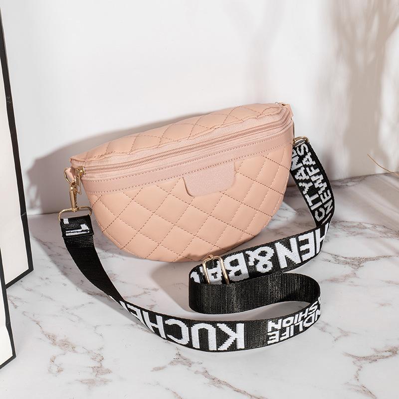 Bag autumn new niche design printing webbing embroidered fanny pack shoulder bag messenger bag