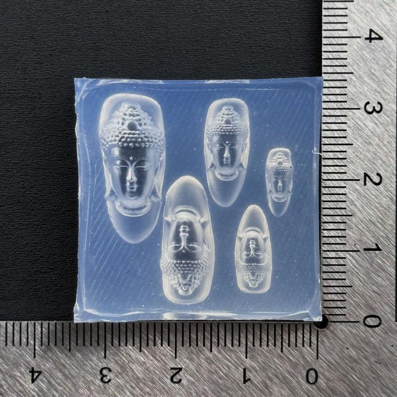 

1Pc 3D Acrylic Mold Buddha Head God of Wealth Nail Art DIY Silicone Manicure Decoration Template for Nail Charm