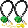 2 Pack 15" RV Propane Hose With 1/4" Male NPT & Qcc1/Typel,Propane Hose-Camper Propane Hose For RV Two-Stage Regulator-Dual LP Tank,Propane Tank Hose