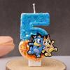 Bluey Bingo Anime Kerze Niedlich 3D 0-9 Zahl Cartoon Figur Geburtstagstorte Stecker Geburtsdatum Tortendekoration Geschenk