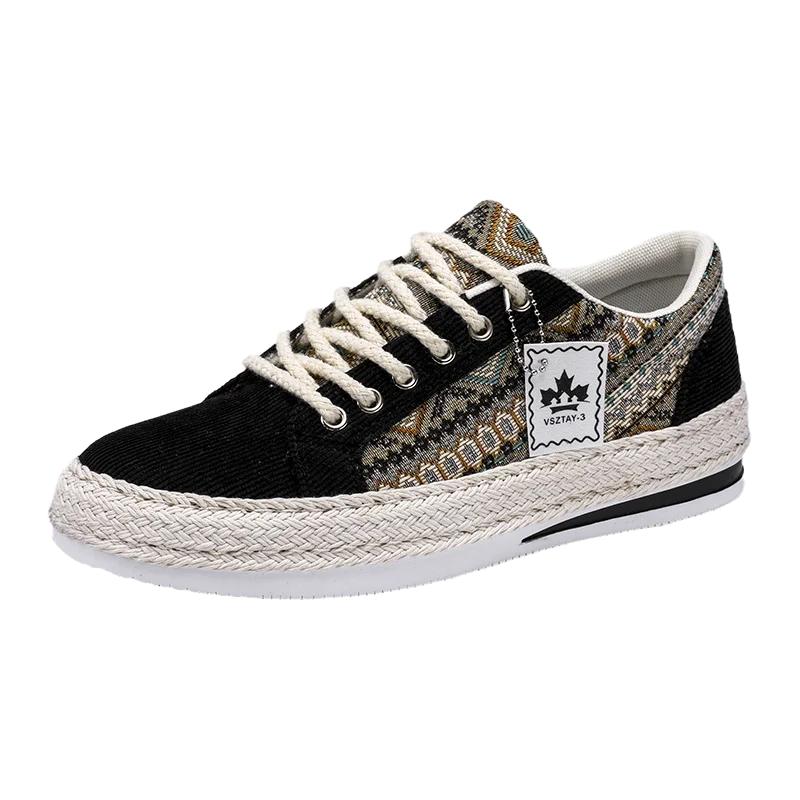 Herren Atmungsaktive Espadrilles Neue Freizeitschuhe Herren Bequeme Walking Plateau Vulkanisierte Sneaker Mode Canvas Sneaker