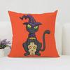 Pumpkin Cat Halloween Decorative Cushion Cover Suitable for Home Living Room Sofa Bedroom Room Decorative Pillow Cover