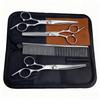 Portable Pet Grooming Scissor Set: Flat & Curved Hairdressing Tools