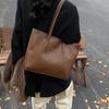 Women's Large Capacity Solid Color Crossbody Tote - Versatile Korean Style Fashion Bag