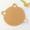 Cat Ear Cotton Coaster Placemat Handwoven Heat-Resistant Table Mat Non-Slip Absorbent Cute Kitchen Decor for Dining Home Use