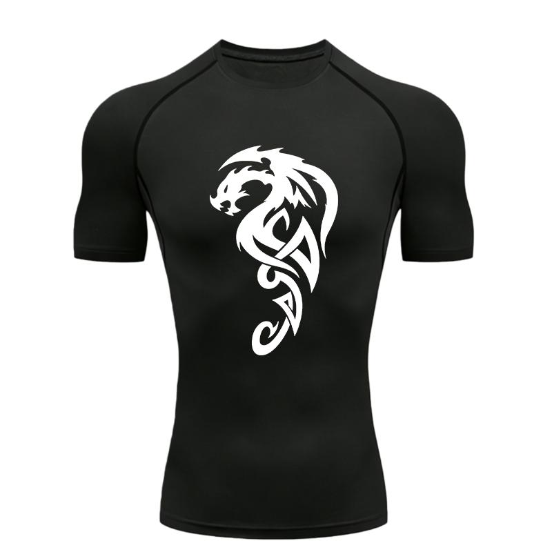 Dragon - Design  Men's Sports T - Shirt Training Fitness Compression Workout T - Shirt Athletic Tees Gym T - Shirts