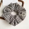 1/2pcs Plaid Scrunchie Teddy Bear Tag Vintage Casual Perfect Daily Retro Hairstyles Unique Hair Accessory Ideal Casual Bohemian