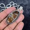Tube Agate Gemstone Handmade 925 Sterling Silver Jewelry Pendant 2.29" M-2954