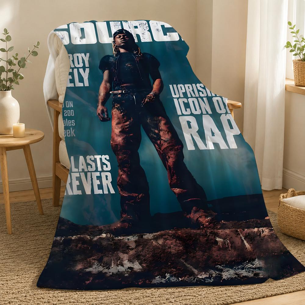 Destroy Lonely Rapper Throw 240g flannel blanket, suitable for sofas, beds, offices,  exquisite gift blankets 75X95CM