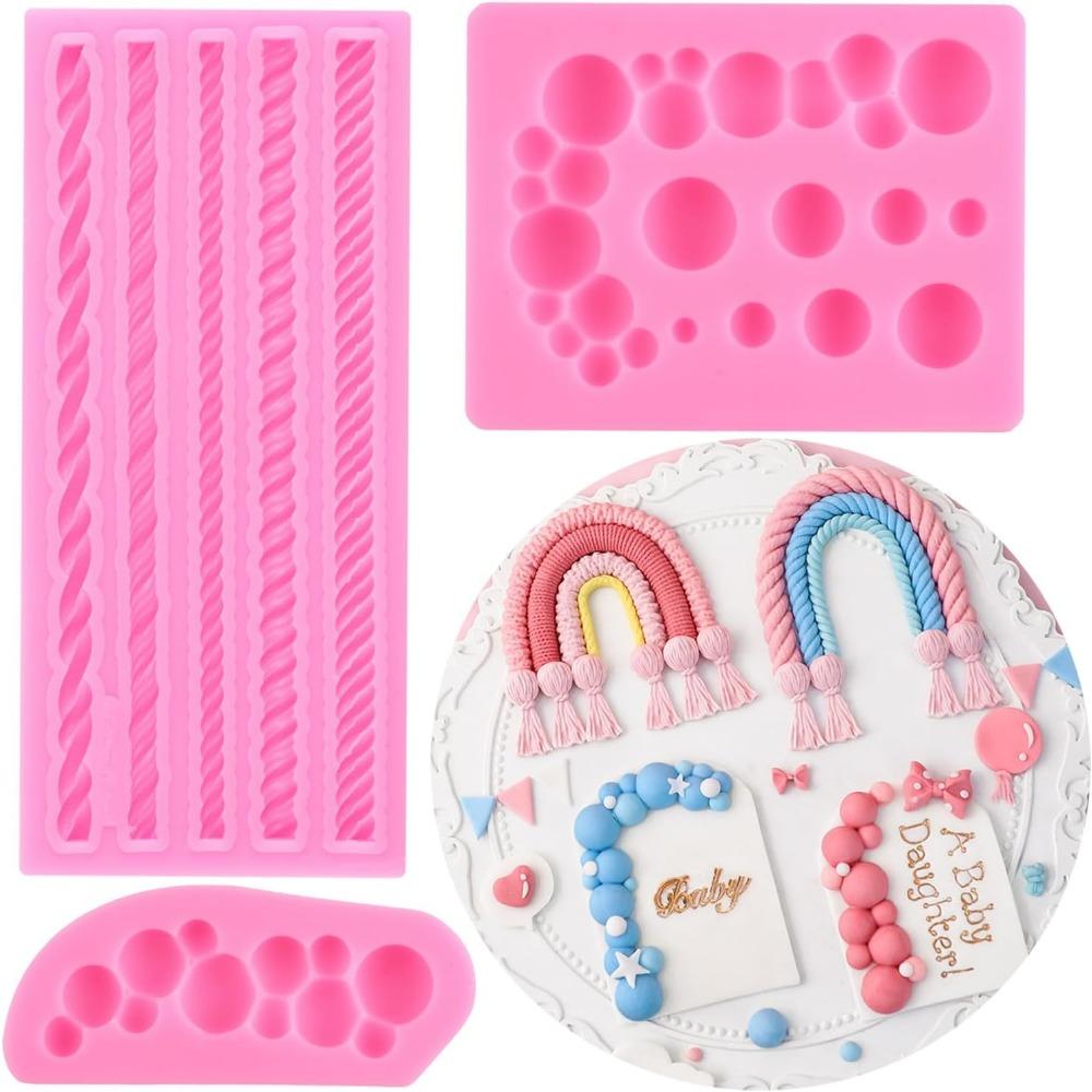 3D Pearl Fondant Mould Ball Pearl Semi Sphere Chocolate Silicone Moulds For Sugar Cake Decorationg Cupcake Topper Candy Polymer Clay Gum Paste Moulds