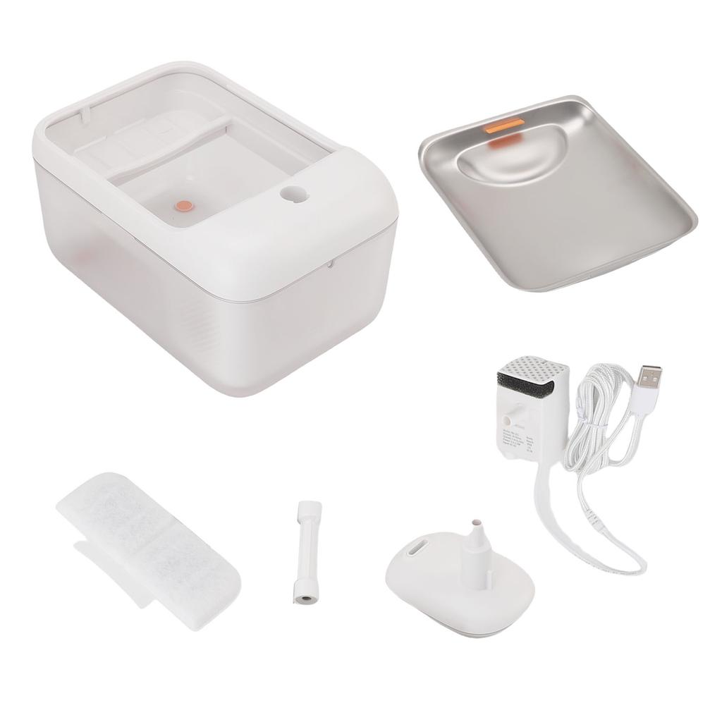 Katzenbrunnen 4,5L Großes Fassungsvermögen Steckerleise Edelstahlnapf Automatisches Haustierwasser