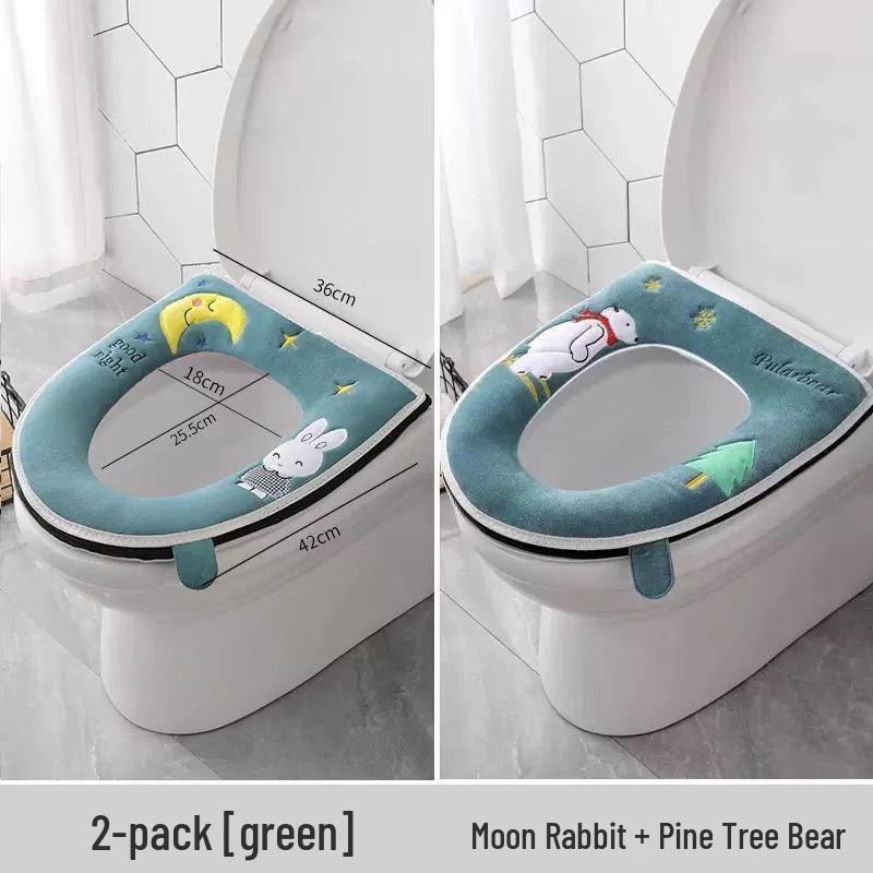 Universal Waterproof Zippered Toilet Seat Cushion - Cute, Thickened, and All-Season