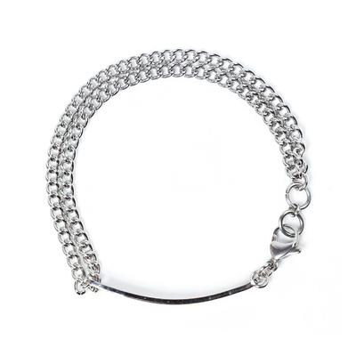 Jbans Classic 7-Flat Bar Surgical Steel Chain Bracelet (C2001-Ac614_Sv)