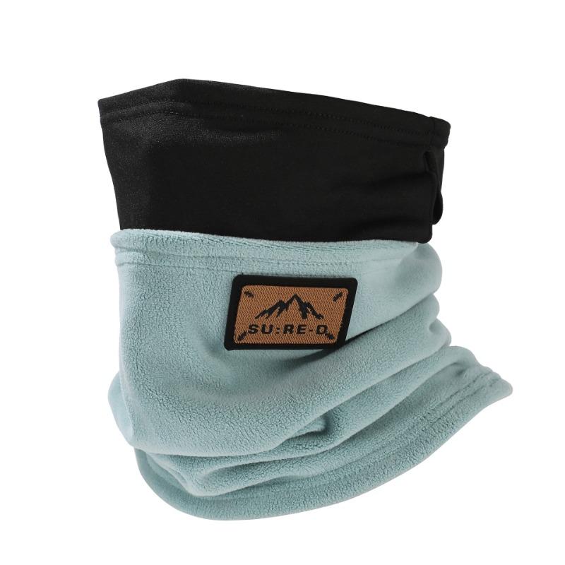 Thickened winter scarf men's fashion color matching half cover face hanging ear mask outdoor cold riding neck cover women