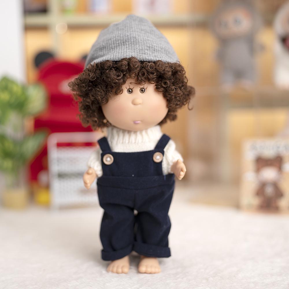 Potato Doll Mia: Vinyl Jointed Doll with Sweater, Overalls & Shoes Set