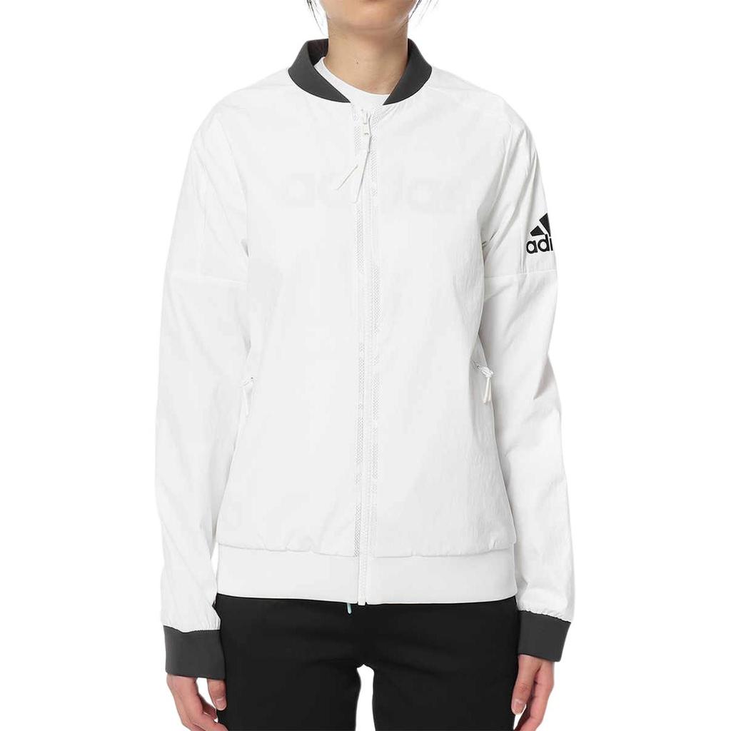 Adidas Womens Training Series Windproof Breathable Stand Collar Sports Casual Baseball Jacket Women Jacket White DM5258