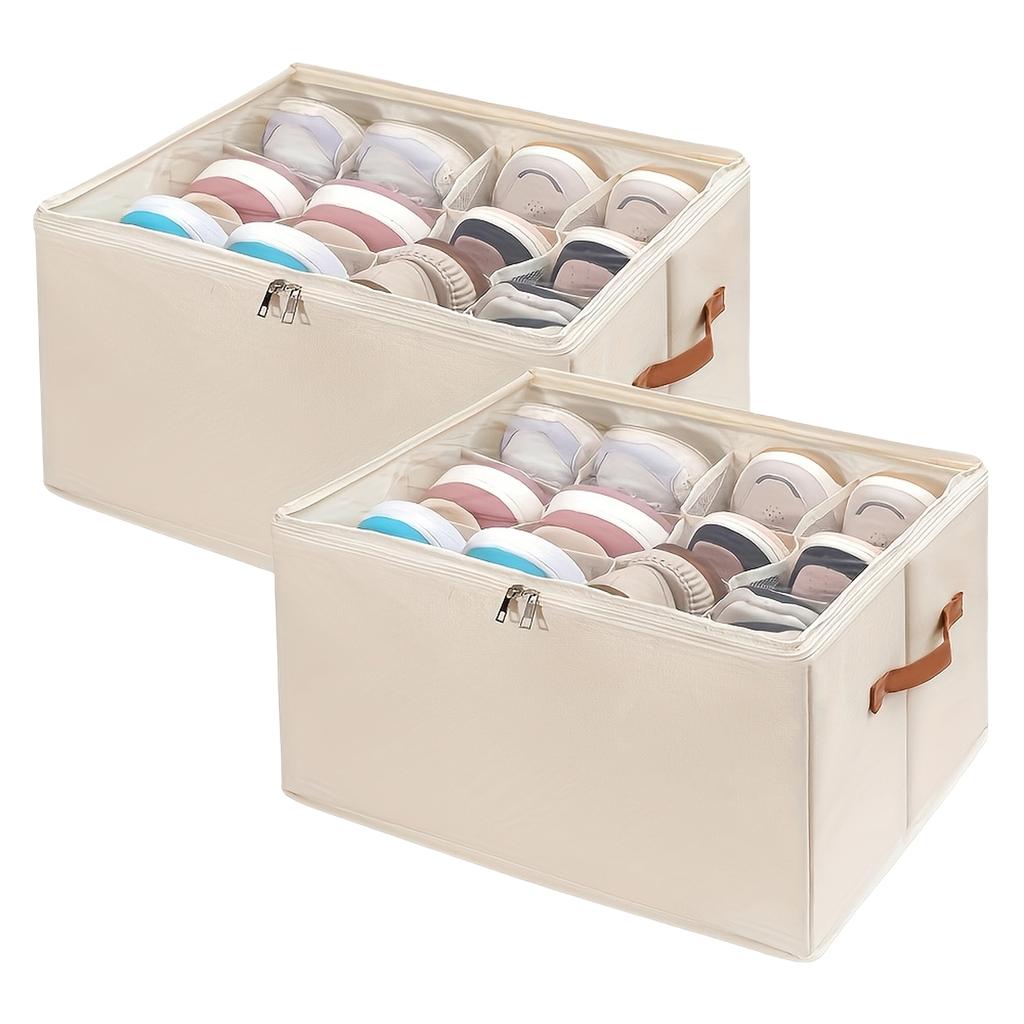 Scatola Porta Scarpe Pieghevole in Tessuto con Finestra Trasparente e Coperchio, 433230cm, Contenitore Multifunzionale per la Casa