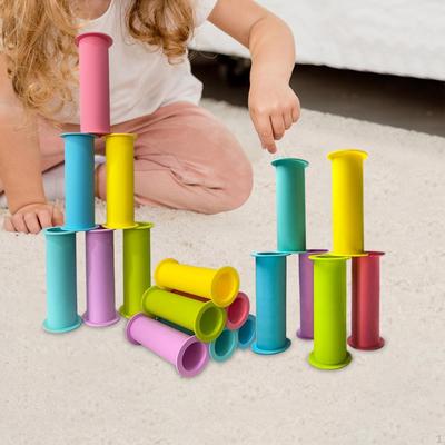 18x Kinder Stapelbecher Spielzeug Entwicklungsspielzeug, Reise Party Geschenk, Farbsortierer Spielzeug Frühe Entwicklung