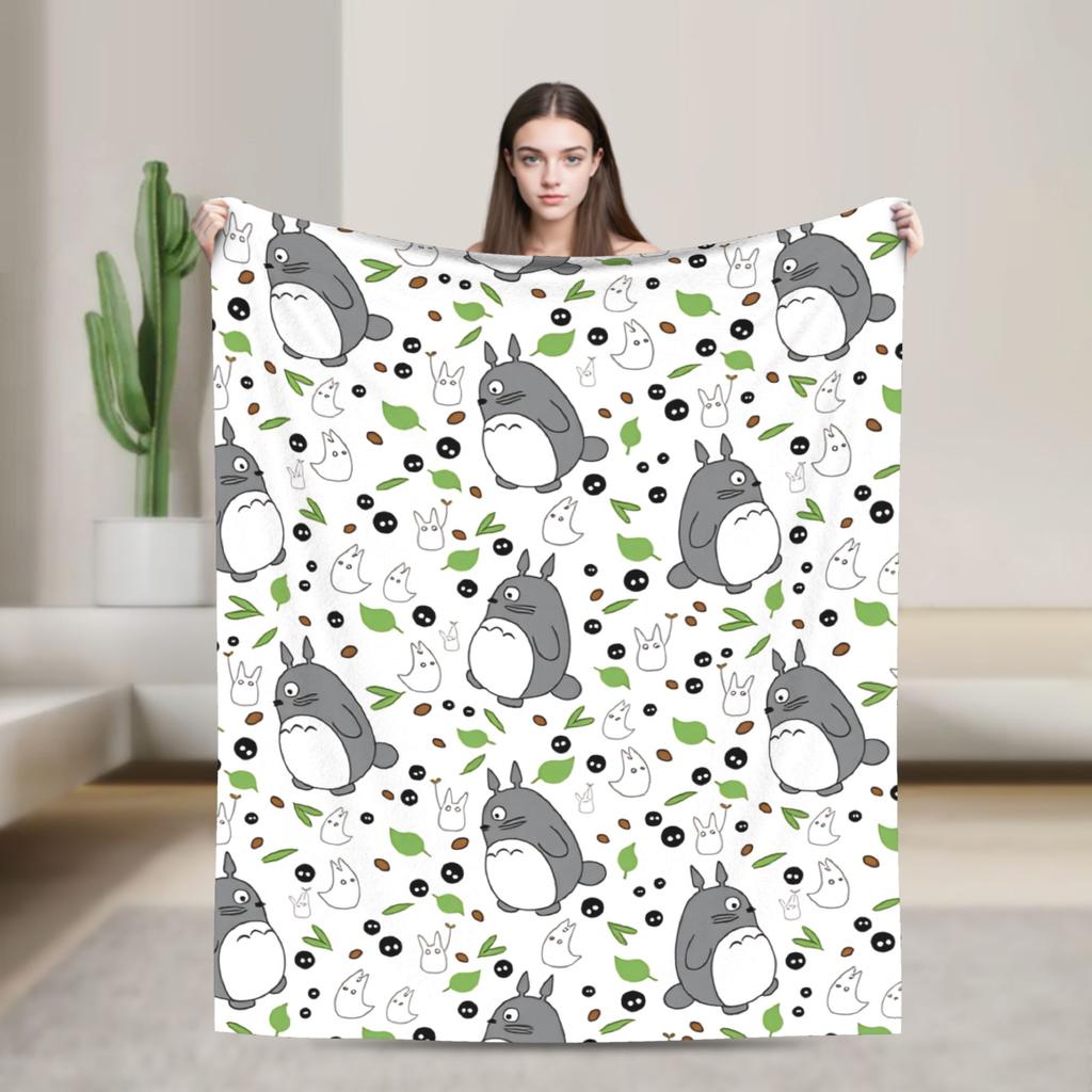 Traditional Nekobasu Japanese Blanket T-Totoros Travel Flannel Bedding Throws For Living Room Warm Bedspread Birthday Present