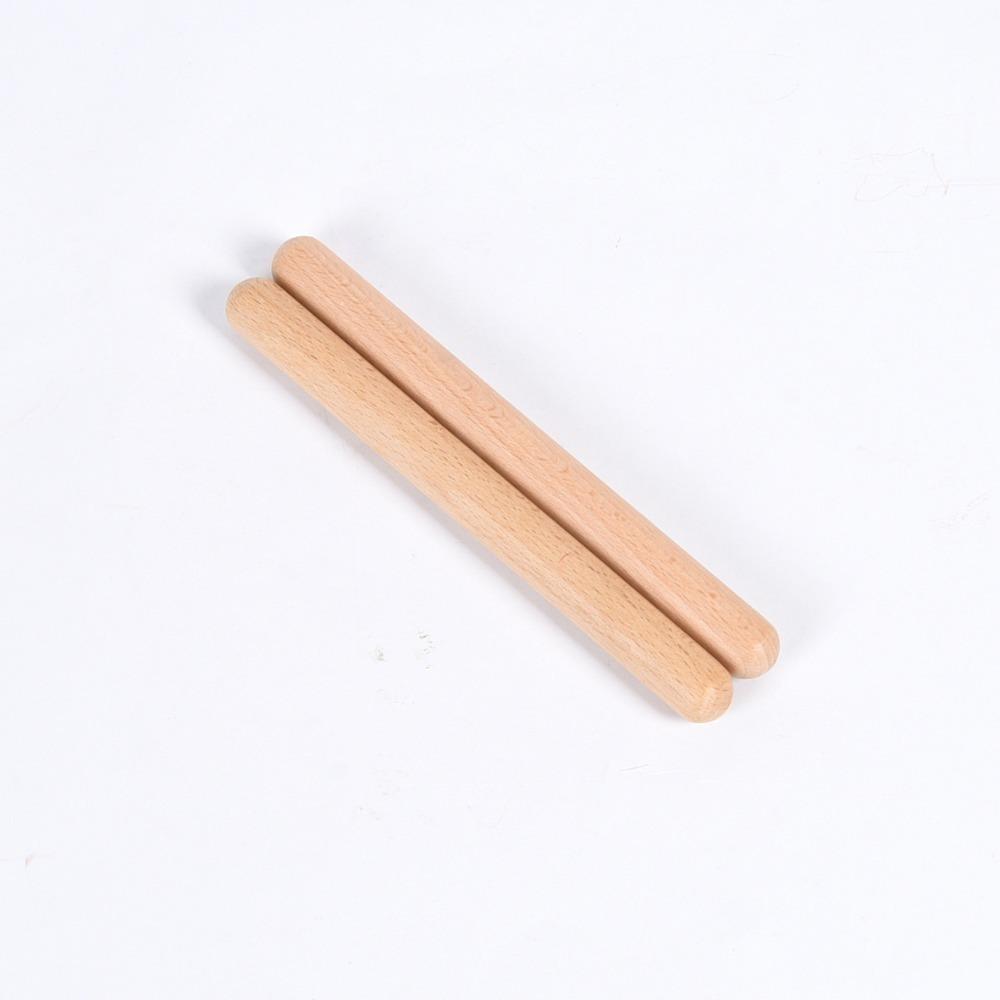2PCS Solid Wood Rhythm Sticks Wood Color Musical Sticks Durable Wood Claves Party Activity