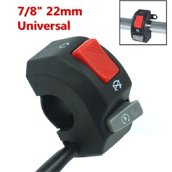 12V Motorcycle ON OFF Start Kill Switch 7/8  Handlebar Headlight Fog Light Horn