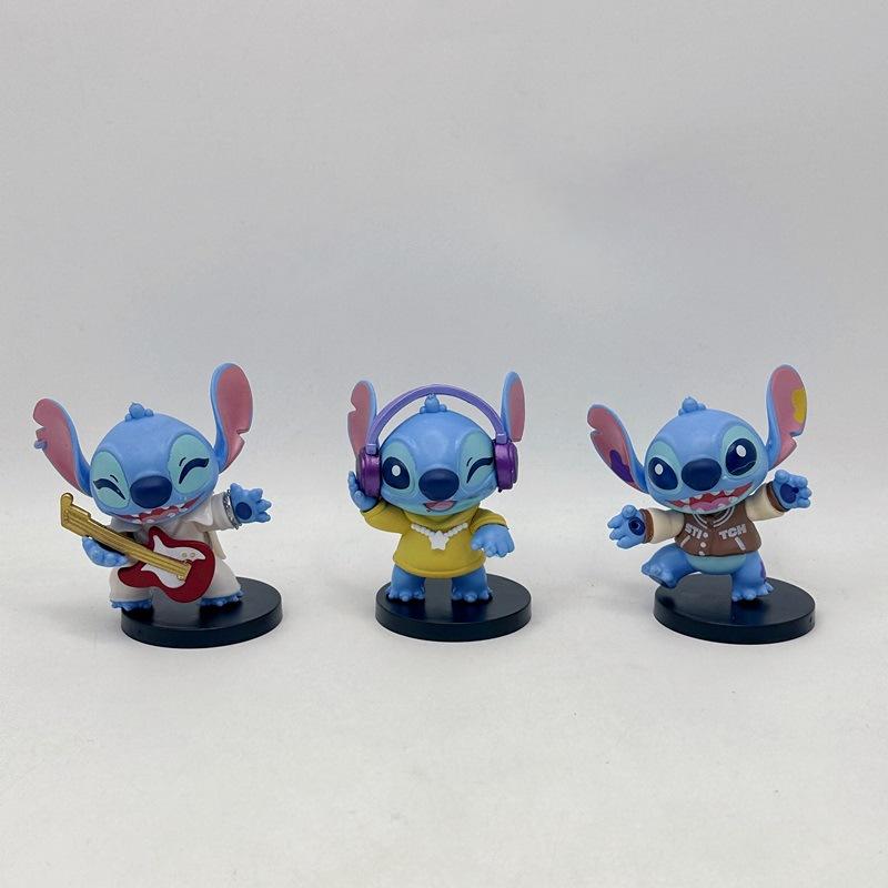 6pcs Disney Stitch Various Styles Fashionable PVC Collection Model Doll Toy Statue Home Furnishings Decoration