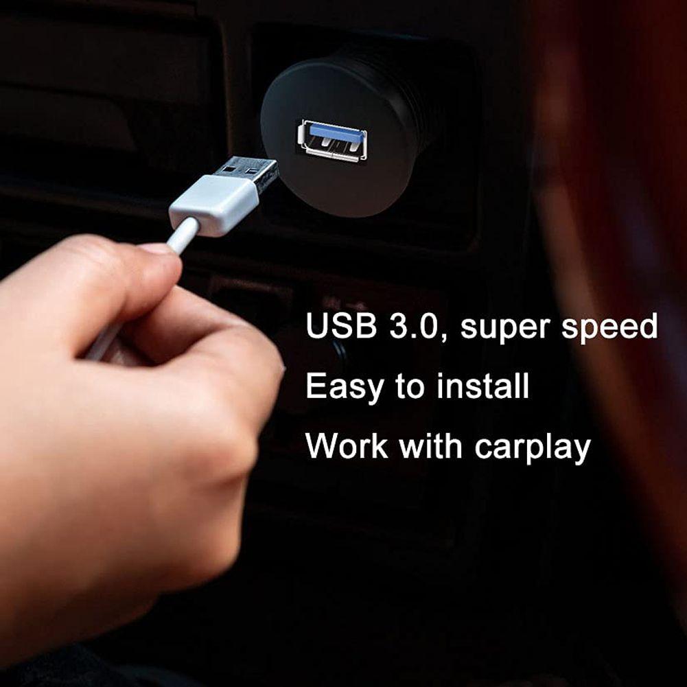 Vehicle Extension Cable Waterproof Dashboard Car Flush Mount Cable Panel USB 3.0