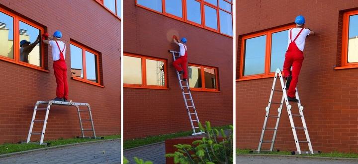 Drabina Aluminiowa Przegubowa Składana Wielofunkcyjna 4X3 Higher + Podest