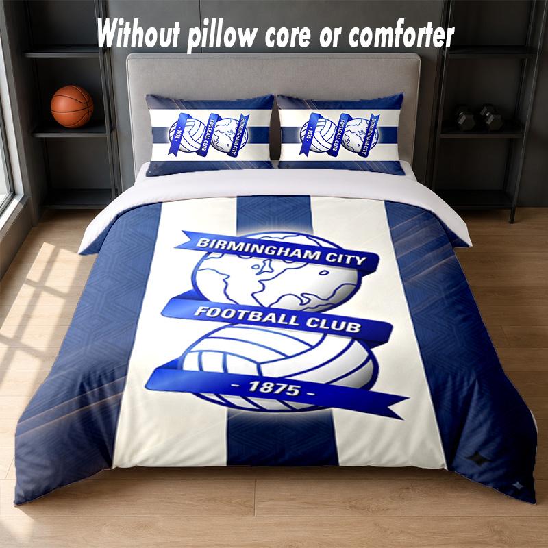 Birmingham City Design Bed Bedding Set 1 Duvet Cover + 2 Pillowcases Soft Breathable Household Bed Linens