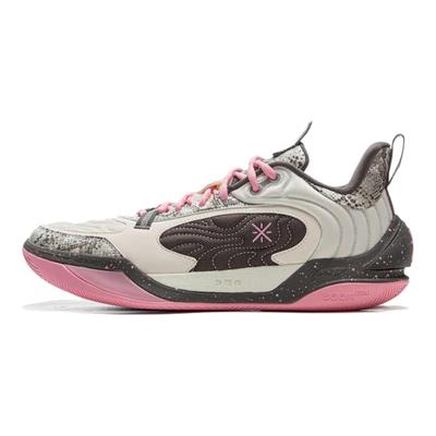 Li Ning Cushioning Slip Resistant Abrasion Resistant Low Top Basketball Shoes Men's White Black Pink ABPV001-3