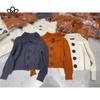 Autumn and Winter New Women's Cardigan Coat Women's Top Loose Fashion Polo Knitted Sweater Woman Fashion Clothing