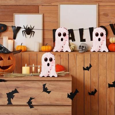 Halloween Decorations Ghost Ornaments Shiny Mirror Ghost Figurine Reflective Ghost Ornament for Home Parties Bars