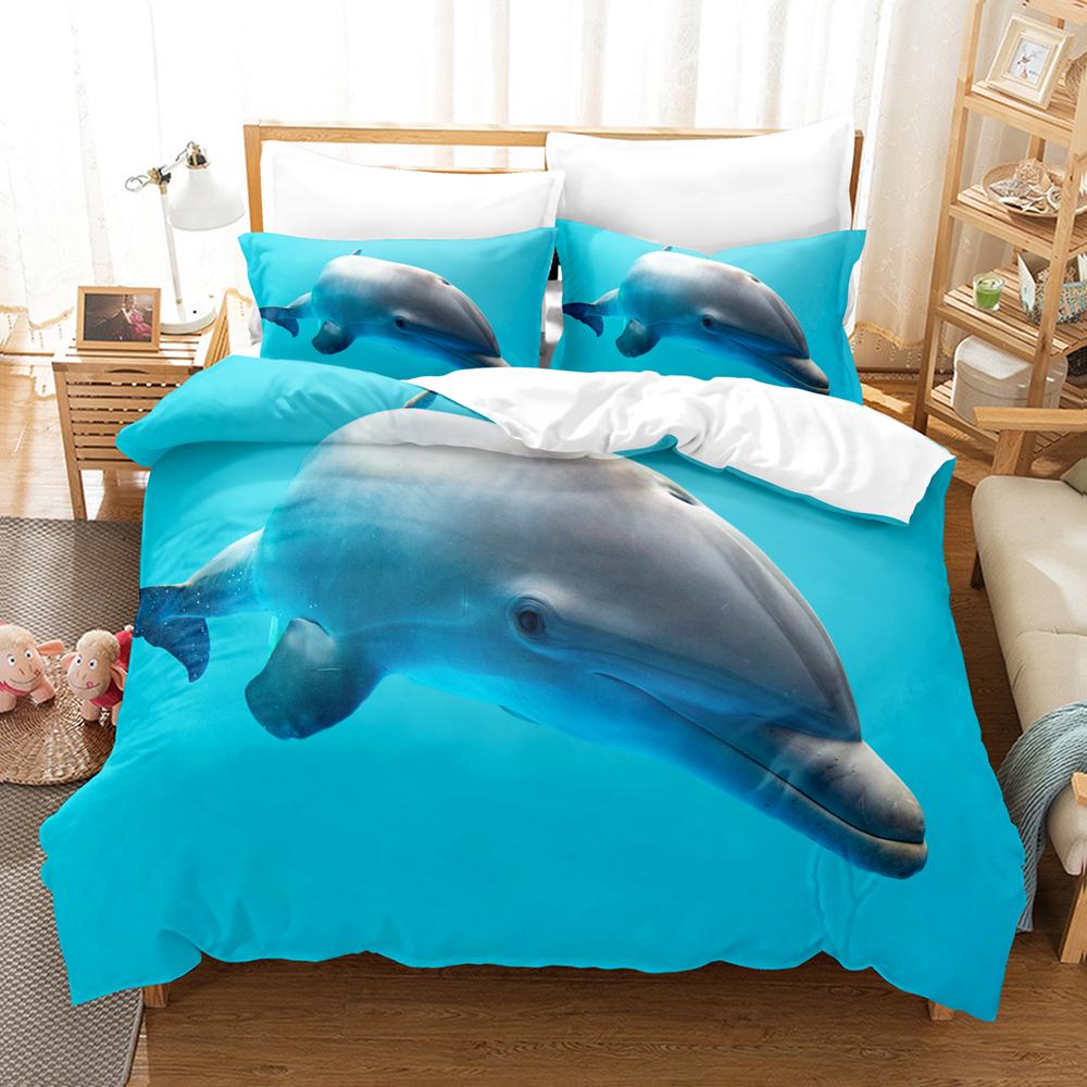 

Underwater World Bedding Set Beautiful Soft Washable Comfortable Duvet Cover Set King Queen Twin Single Size for Bedroom Decorat EU Single 135x200cm