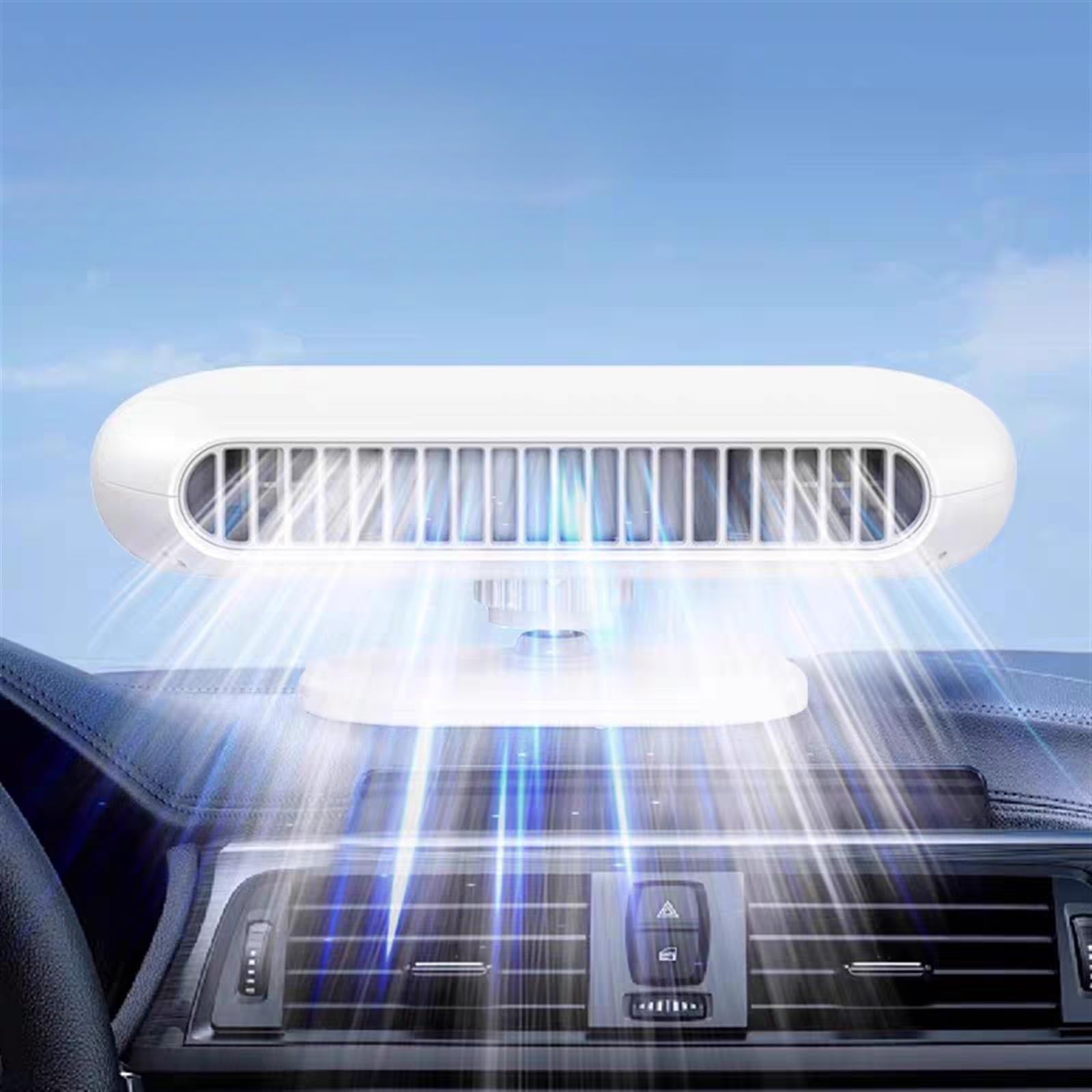 

AUSTYLCO Car Fan, Car Fan, Desktop Fan, Small Fan, Universal Car, Twin Turbo Wind, білий
