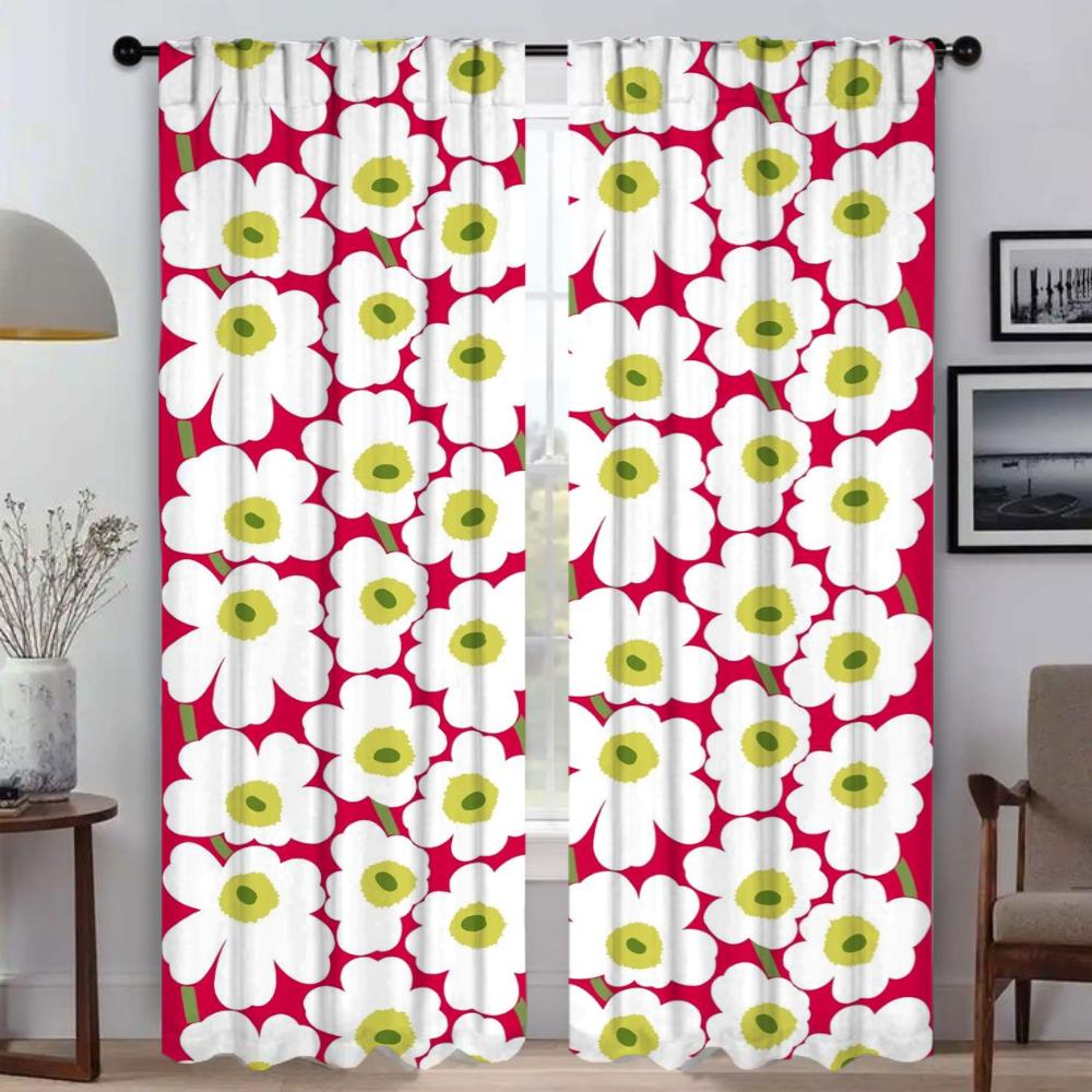 

Оконная штора для комнаты 2 панели M-MarimekkoS Современные шторы для гостиной Оттенки Украшения на Хэллоуин Домашний интерьер Шторы W50xH70cmx2pcs-CL