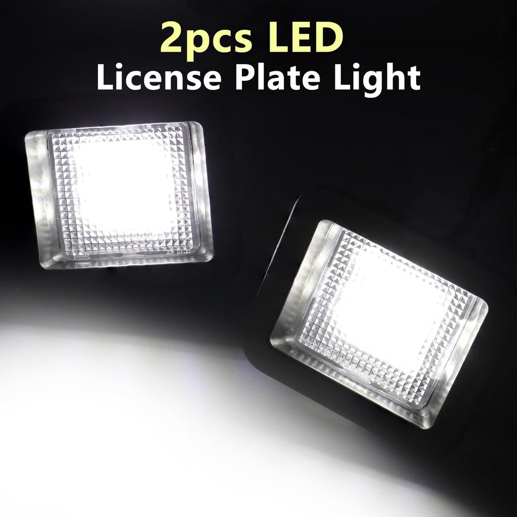 LED License Plate Light Tag Lights Assembly Compatible With 2015- Ford F150,2017- F150 Raptor Number Plate Lamp Pickup Truck Replacement (Clear Lens)