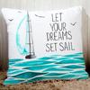 Blue Sea Sail Print Sofa Cushion Cover Pillowcase Home Party Car Bedding