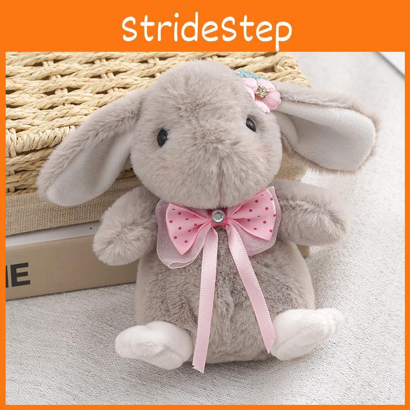 Adorable Bow Tie Rabbit Plush Keychain Cute Soft Bunny Backpack Charm 14cm