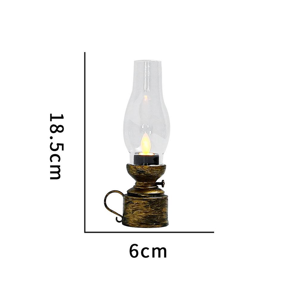 Dekorativer Retro-Kerzenhalter Kerzenständer Lampe mit Knopfzellen-Batterie Tischleuchte Öllampe