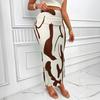 Women Fishtail Skirt Zebra Pattern Hip-Covering Maxi Skirt High Waist Office Lady Long Skirt Work