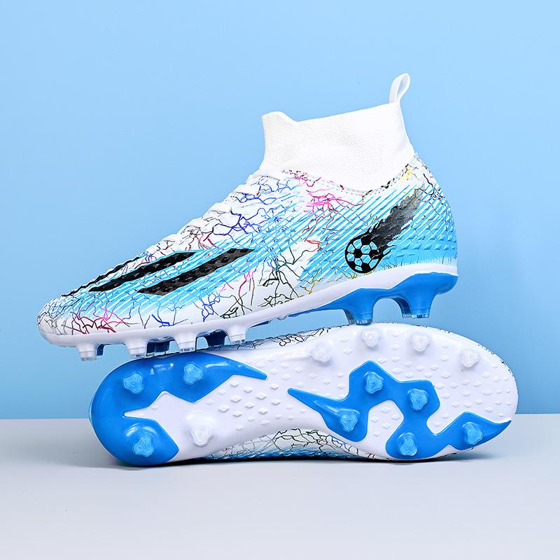 Factory direct sales explosive football shoes boys high-top long nails broken nails students grass training game sports shoes