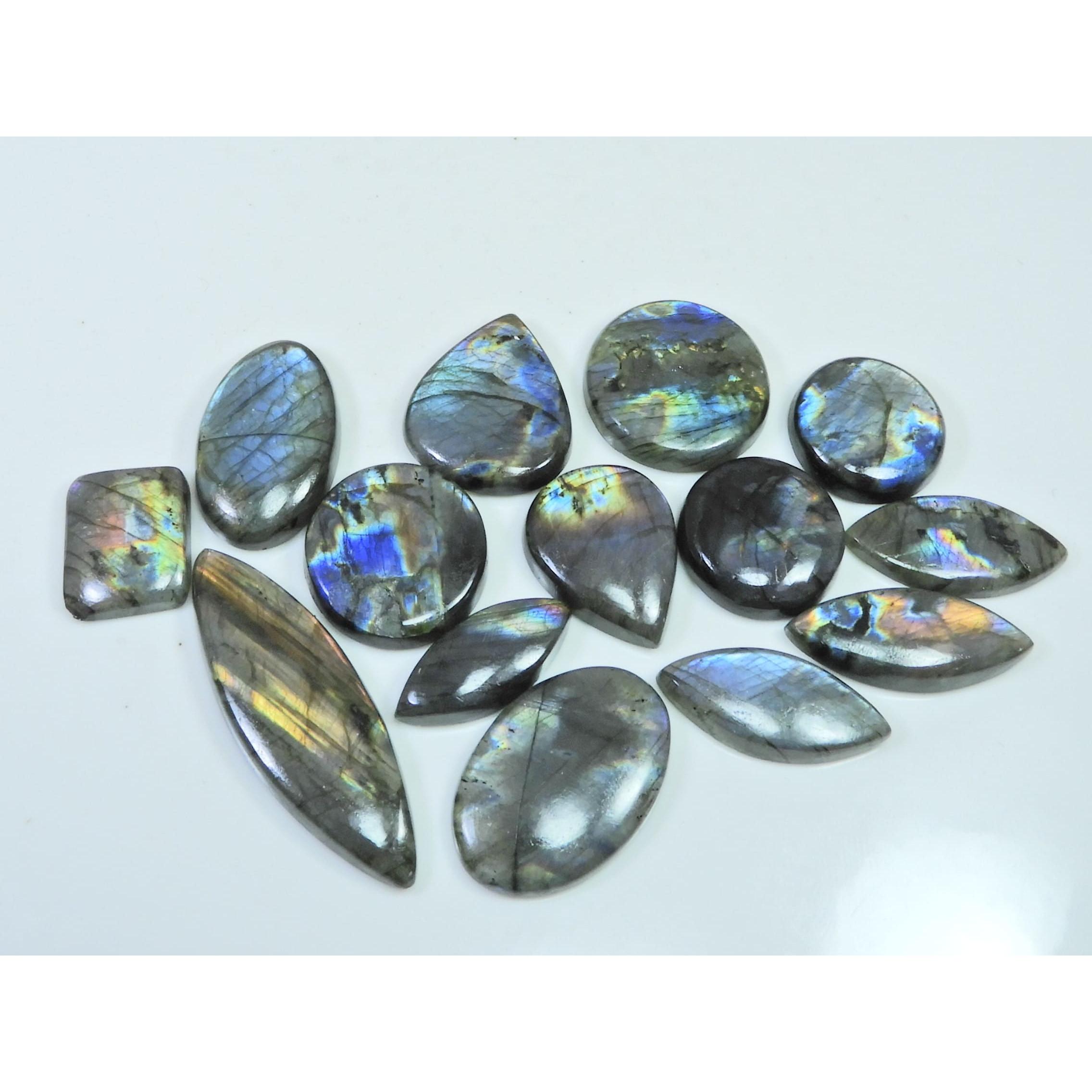 

242Cts. Natural Purple Labradorite Spectrolite Mix Loose Gemstone 14Pcs Lot LL-1188