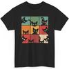 Funny Black Cat Shirt Cute Retro Kittens Graphic Tee Cat Lover Gift Vintage