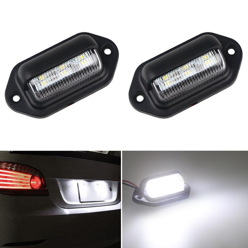 6 LED Lampka do tablicy rejestracyjnej samochodu dla SUV-a Ciężarówki Przyczepy Vana Lampka na stopień Białe żarówki Lampki do tablicy rejestracyjnej samochodu