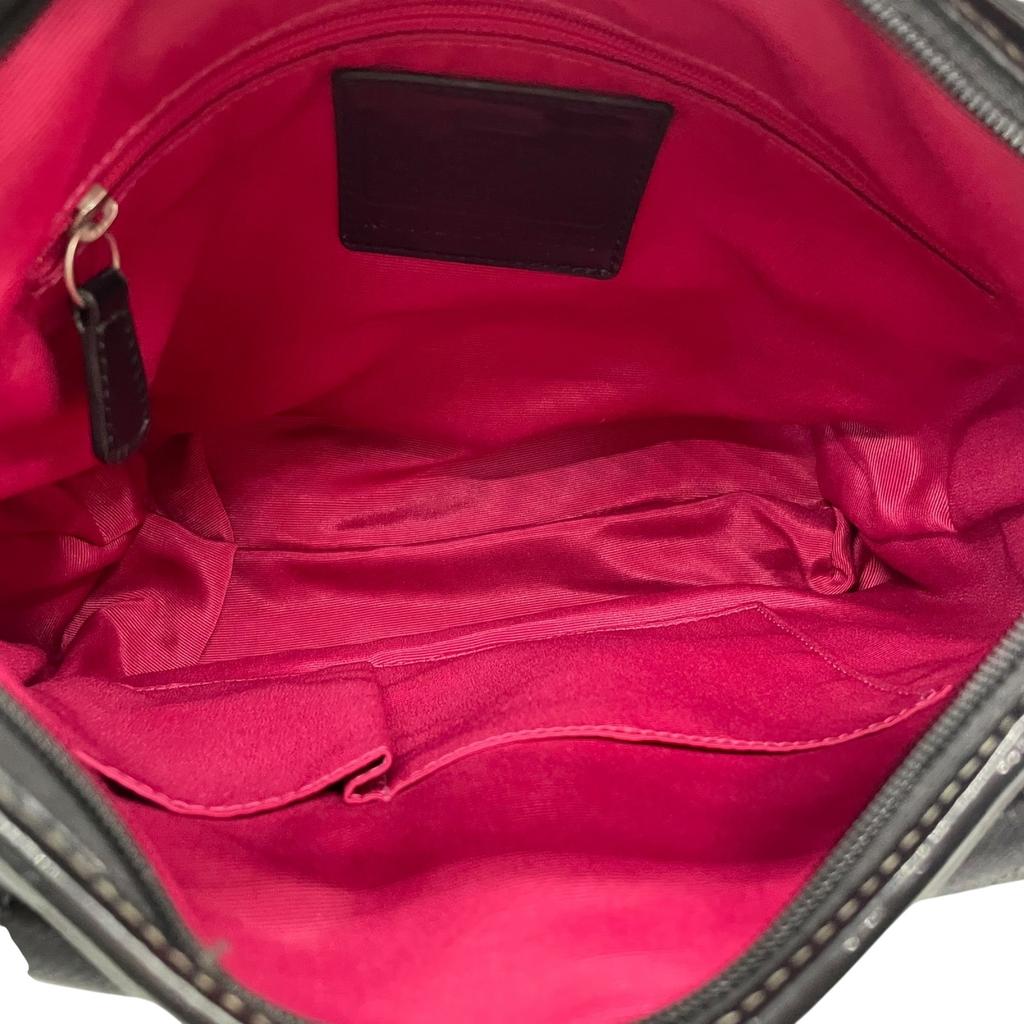 Used COACHShoulder Bag Black canvas/Patent Leather Women