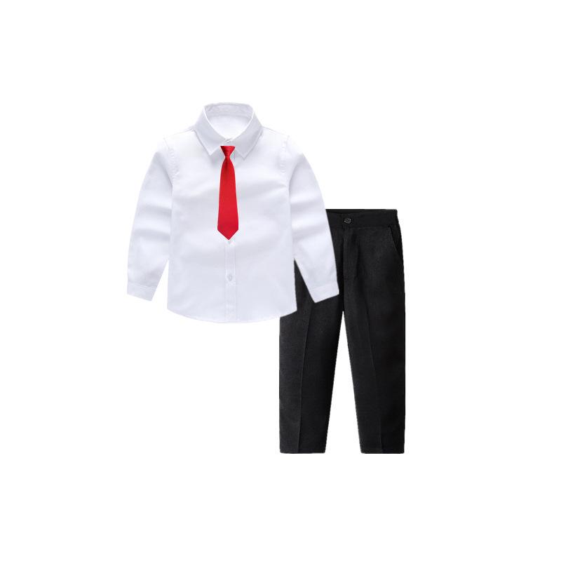 Weißes Langarm-Schuluniform-Kostüm für Jungen – Vielseitige Performance-Kleidung für Veranstaltungen am 1. Juni