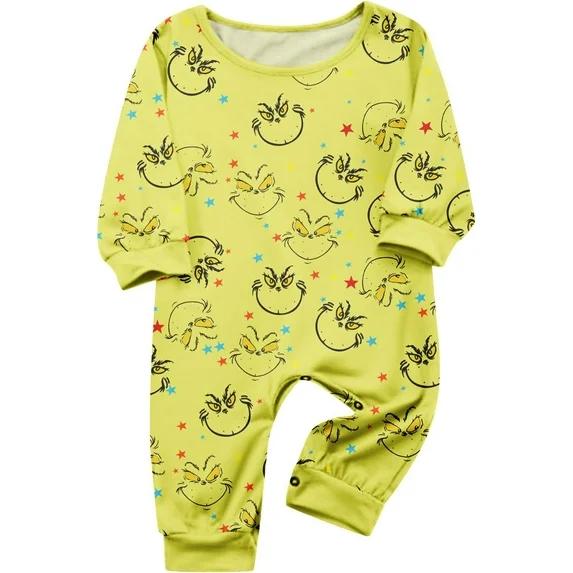 

Print Cute Family Set Pajamas, Home Clothes, Family Set Long Sleeve Top Pants Set 12 Months