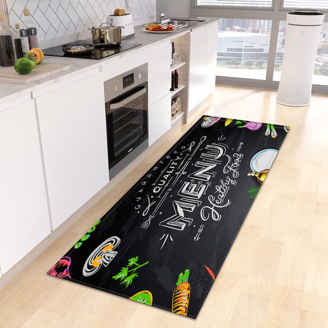 Kitchen Floor Mat Doormat for Living Room Bedroom Door Balcony Decorative Floormat Non-slip Long Strip Area Carpet