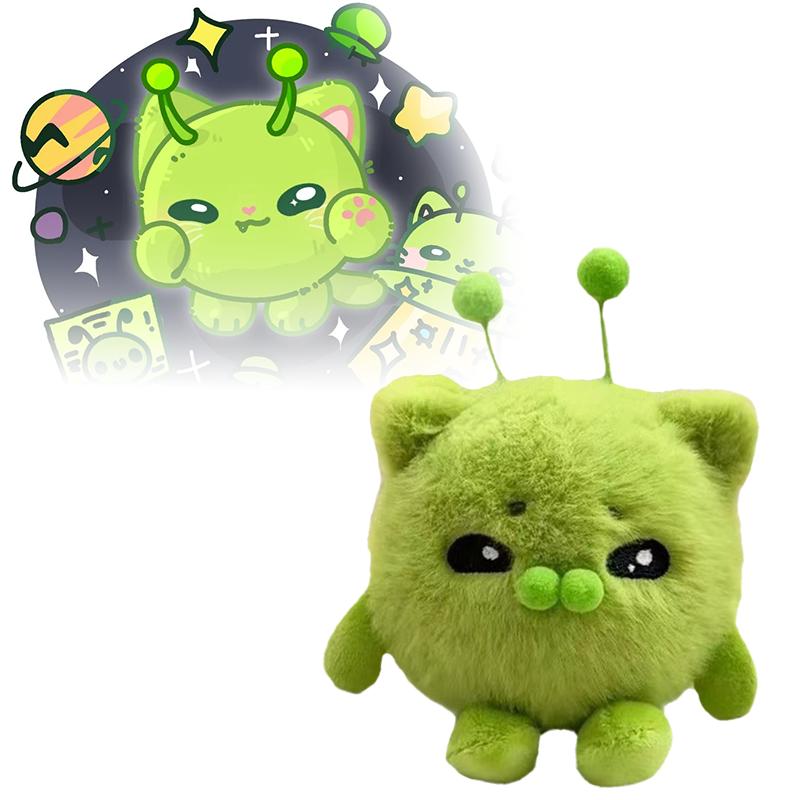 12CM Cute Mini Alien Hakimi Cat Plush Toys Soft Animal Green Kitty Peripheral Plushies Pendant Doll Kid Birthday Accompany Gifts
