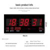 Large LED Digital Wall Clock with Perpetual Calendar - Customizable Colors for Bedroom/Study Room